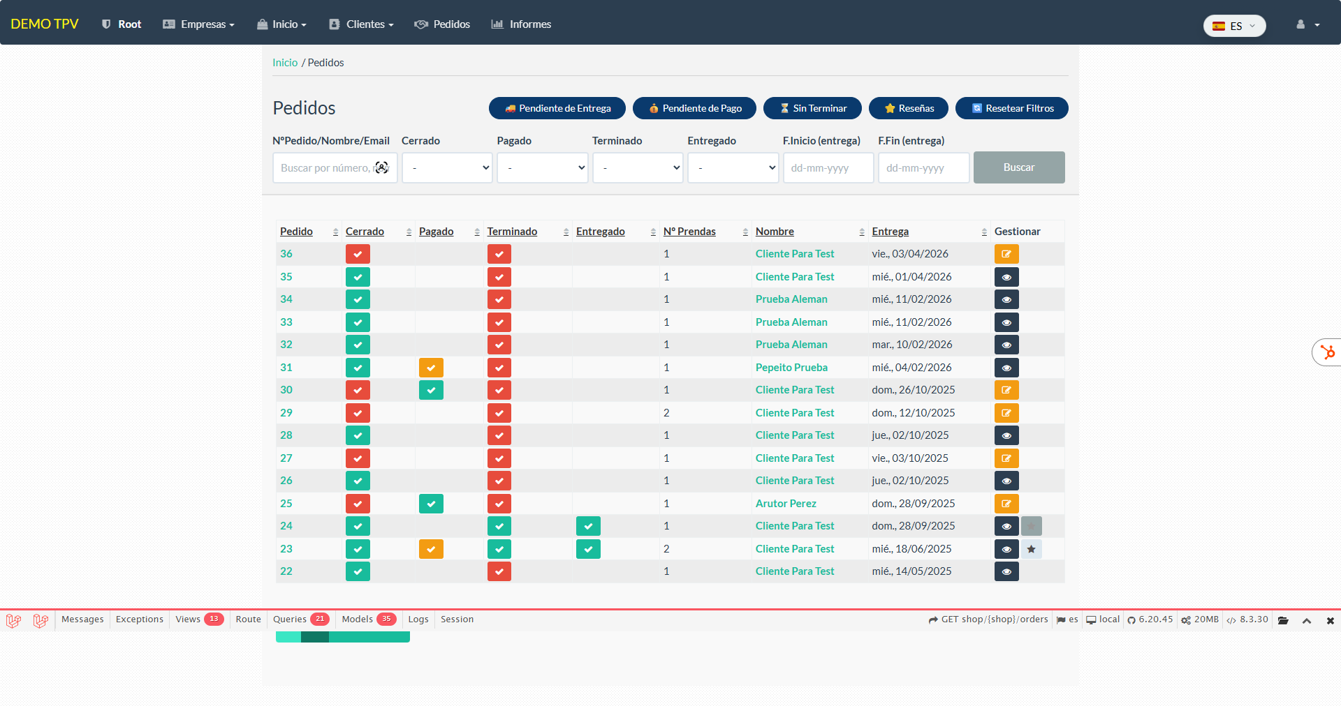 Control de cobros y pagos parciales - GTG Arreglos